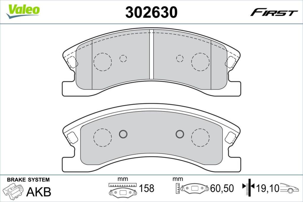 Jogo de 4 pastilhas de travão VALEO ref. 302630